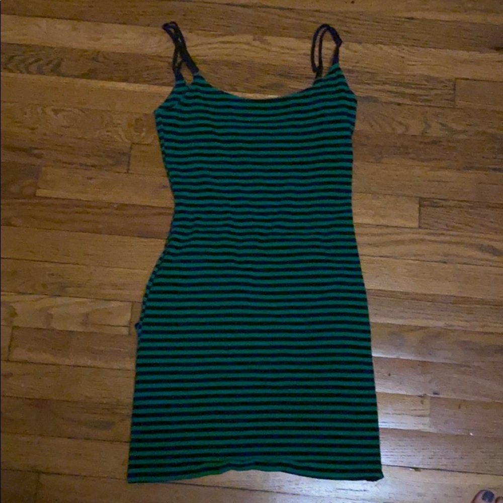Betsey Johnson - green tail feather dress - S